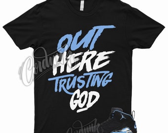 TG T Shirt to Match MVP University Blue UNC Toe Black White Powder 1