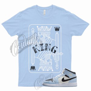 King T Shirt For 1 Mid Gs Ice Blue Unc Powder Light Black Sail White University