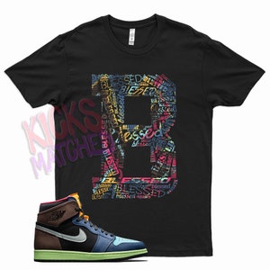 Black &quot; BLESSED &quot; T Shirt to match Jordan 1 Tokyo BioHack by Kicks Matched
