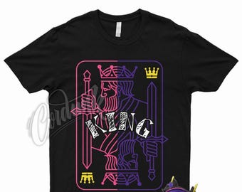 KING T Shirt to Match Air More Uptempo '96 Court Purple Hyper Pink Multi Color 1