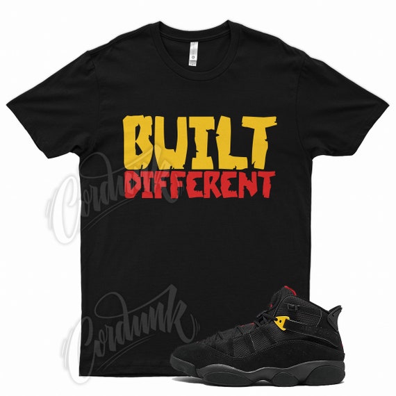 Sneaker Tees Yellow And Red Jordan Shirt Black BUILT T Shirt For