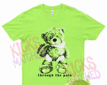 Volt " SMILE " T Shirt for N Foamposite Pro Volt Neon Green Yellow Tennis Ball by Kicks Matched