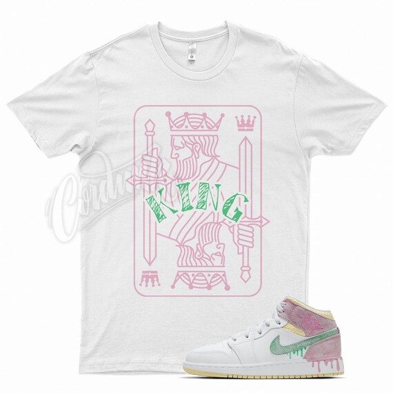 White KING T Shirt to Match Air Jordan Mid Se Mid Paint Drip