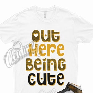 CUTE T Shirt to Match 1 Mid Wear Away Yellow White Black Orange AJ1 Taxi Pollen University Gold