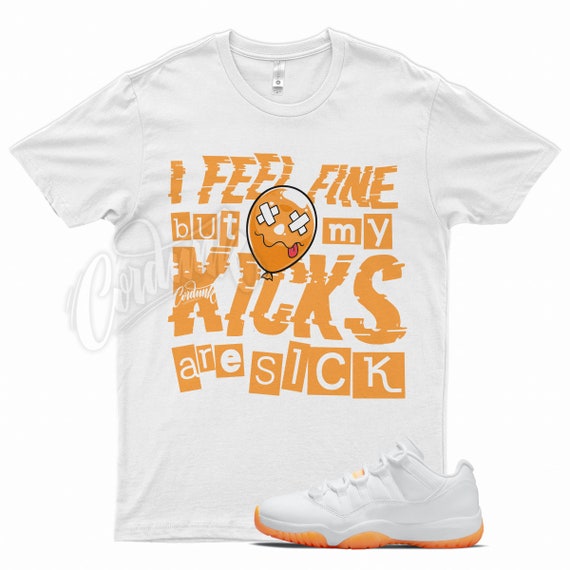 orange and white jordan 11 shirt