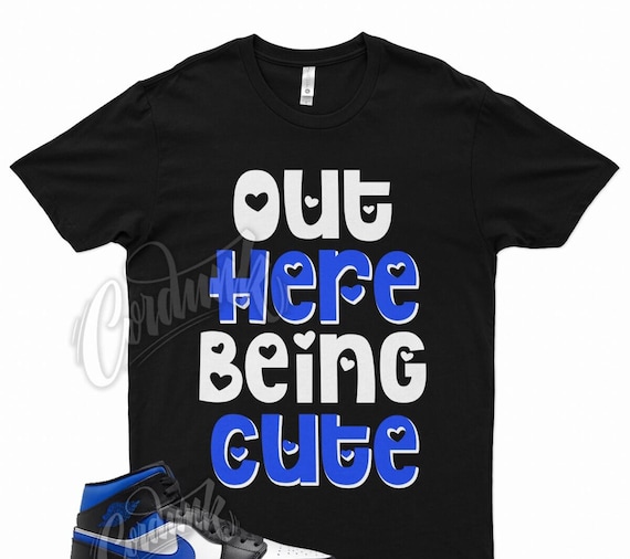 jordan 1 mid white black royal shirt