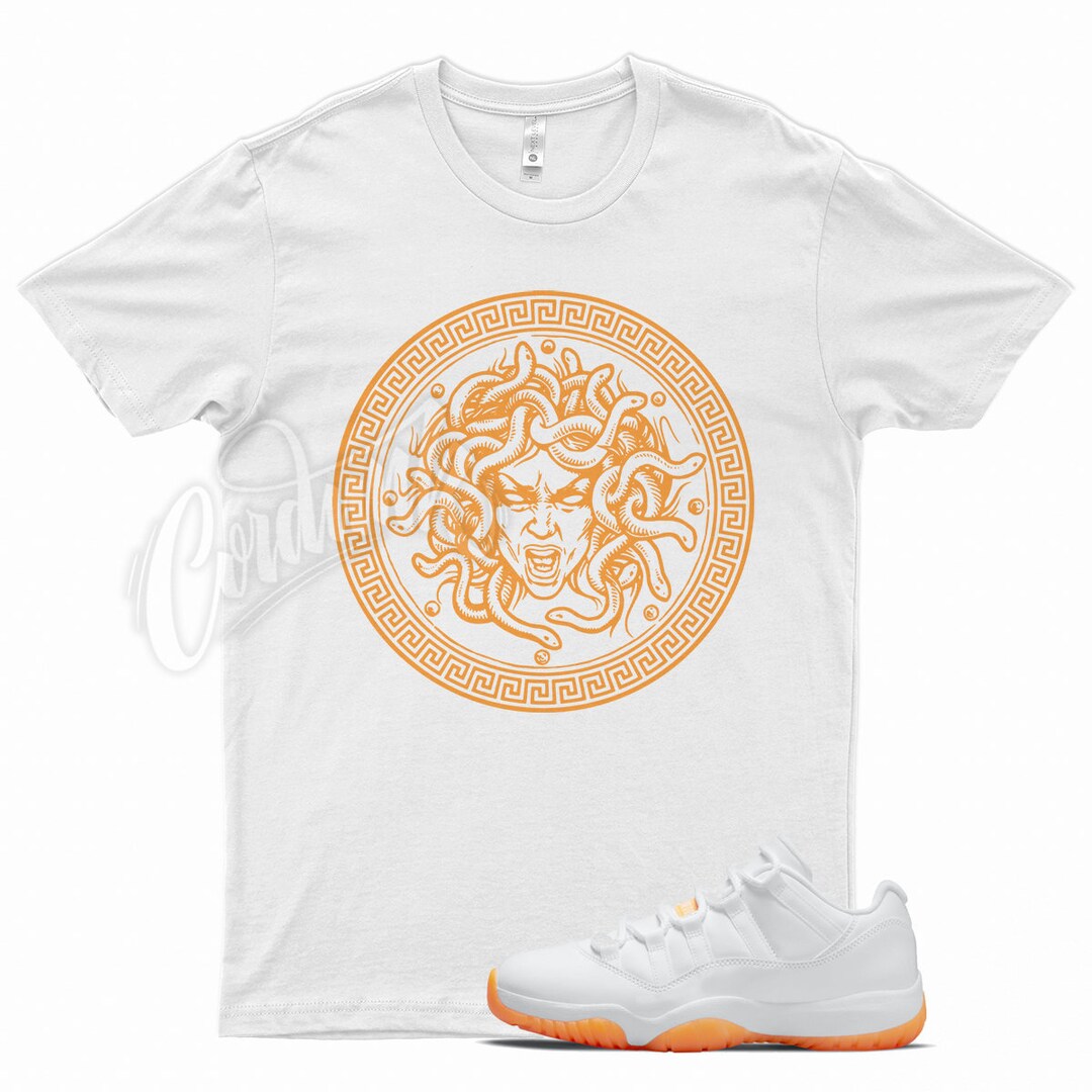 White MED T Shirt to Match Air Jordan 11 Low Citrus Laser Orange by Kicks Matched Etsy UK