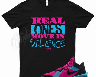 Black " REAL ONES " T Shirt to match Lebron 18 Low Neon Nights Pink Teal Fireberry Fury South Beach Kicks Matched Flyknit