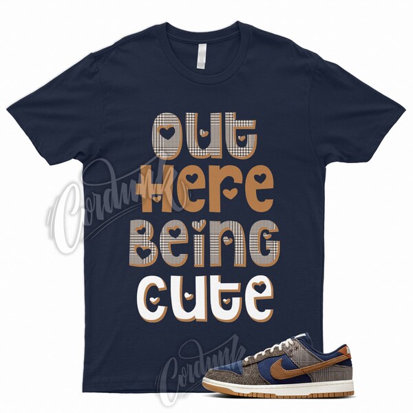 Dunk Low Tweed Corduroy T Shirt Midnight Navy Ale Baroque Brown Tartan Pale Ivory Plaid CUTE