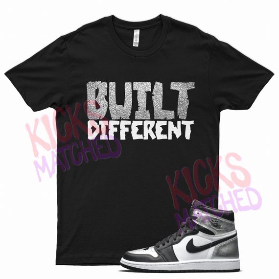 Black BUILT DIFFERENT T Shirt to Match Jordan Silver Toe by - Main Image