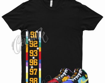 91 T Shirt for 1 Mid GS Six Championships University Red Ultramarine Yellow
