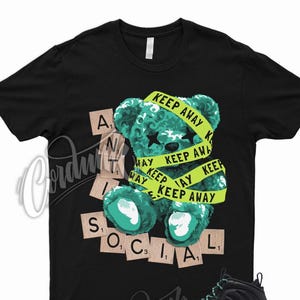 ANTI T Shirt to Match Lil Posite One Black Volt Clear Jade Metallic Silver Foamposite Foams Uptempo Geode Teal Aqua