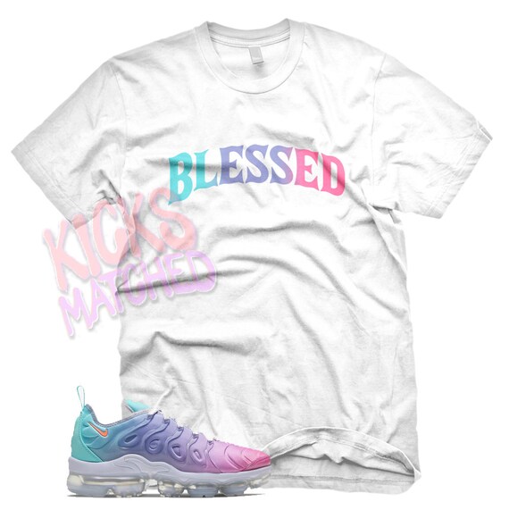 White BLESSED ARCH T Shirt to Match N Vapormax Plus Pyschic Pink