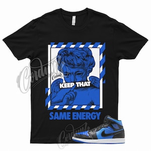 Royal Blue Black White 1 Mid T Shirt Match ENERGY