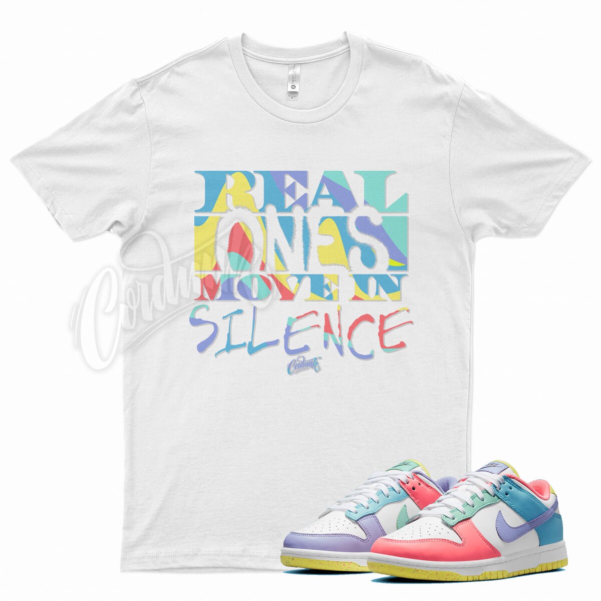 White REAL T Shirt for Nike Dunk Low SE Easter Etsy