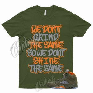 5 Olive Army Solar Orange Black Retro T Shirt Match GRIND