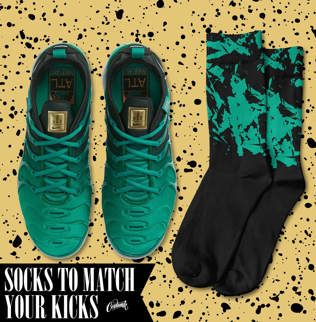 SPLATTER PRINT Socks to Match N Vapormax Plus Atlanta Emerald Etsy
