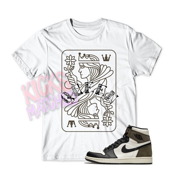 White QUEEN T Shirt to Match Jordan Dark Mocha by Kicks