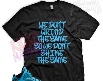 Black " GRIND  " T Shirt to match Lebron 7 All Star Chlorine Blue 16 17 18 8 UNC