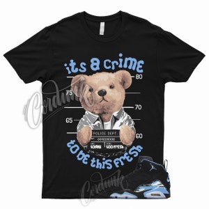 CRIME T Shirt to Match MVP University Blue UNC Toe Black White Powder 1