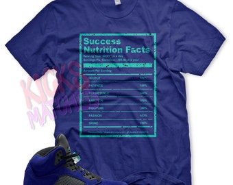 Grape " SUCCESS FACTS " T Shirt to match Jordan 5 Alternate Grape by Kicks Matched