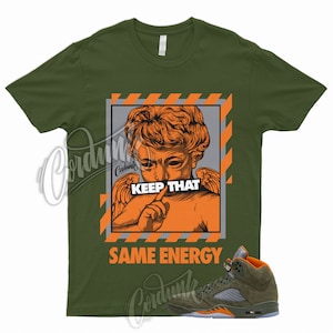 5 Olive Army Solar Orange Black Retro T Shirt Match ENERGY