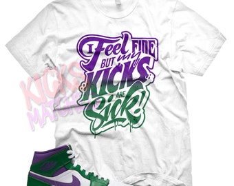 green and purple graphic tee