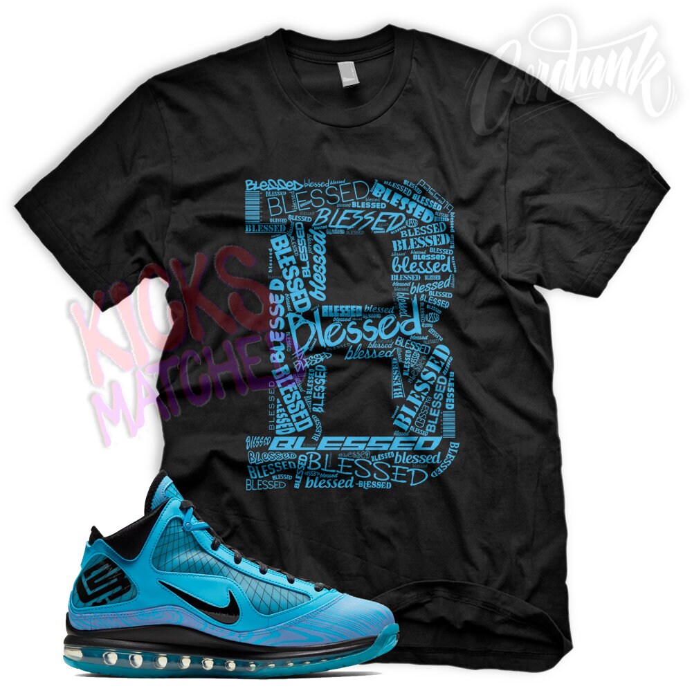 Black BE BLESSED T Shirt to Match Lebron 7 All Star Chlorine Blue 16 17 18 8 UNC Etsy Ireland