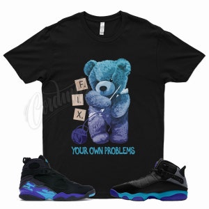 Black &quot; FIX &quot; T Shirt for Air Jordan 6 Rings Aqua 8 Retro Teal 5 Alternate Grape Purple by Kicks Matched