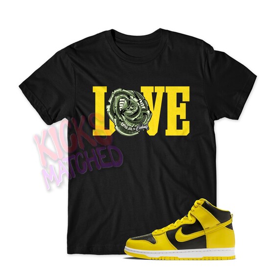 Black and yellow sales jordan 1 shirt