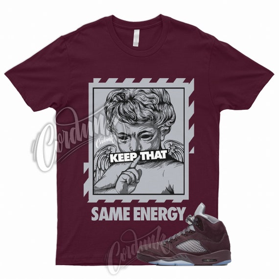 ENERGY T Shirt to Match Deep Burgundy Metallic Silver Graphite