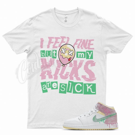 White SICK V2 T Shirt to Match Air Jordan Mid Se Mid Paint