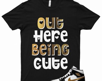 Mid Metallic Gold Patent Black White NRG Top Dunk High T Shirt