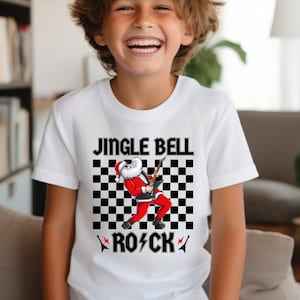 Jingle Bell Rock, Youth Rock and Roll Christmas, Kids Christmas Shirt, Kids Christmas Shirt, Teen Christmas Shirt