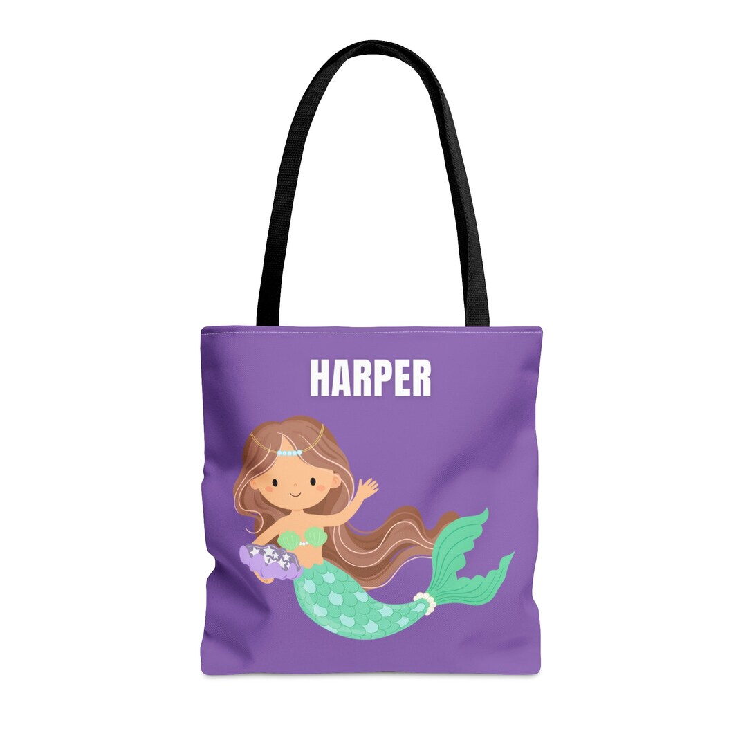 Personalized Mermaid Tote, Mermaid Bag, Custom Kids Bag Etsy