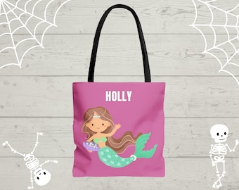 Personalized Mermaid Tote Bag for Trick-or-Treating