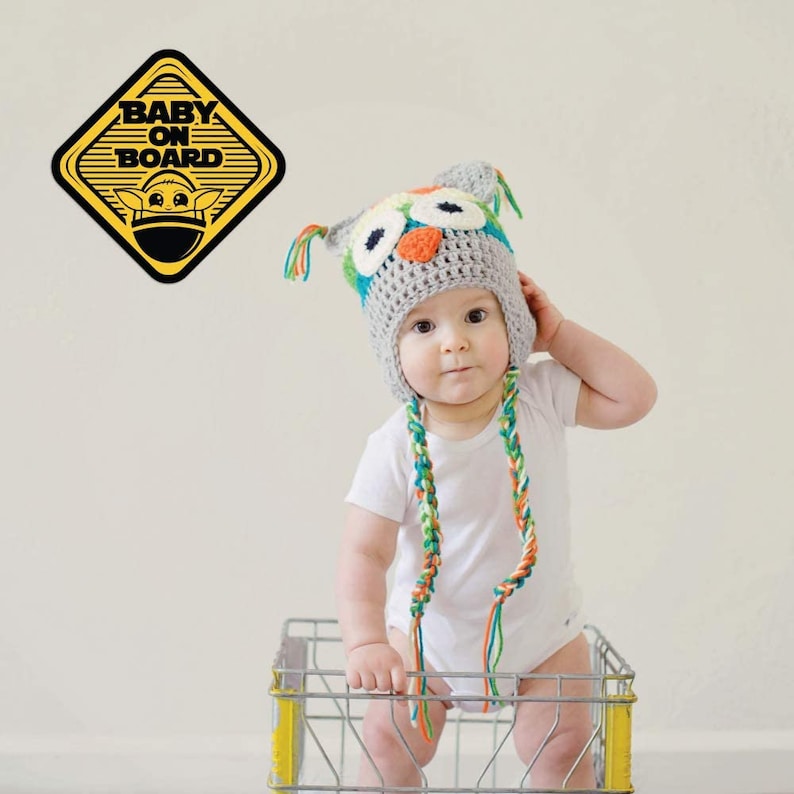 Baby on Board Decal Baby Yoda Bumper Sticker or for Etsy