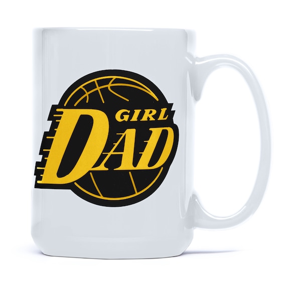 Girl Dad Large Coffee Mug Tea Cup - Meaningful Personalized Gift for Father from Daughter Baby Girl | Sports Basketball LA Lakers Kobe Mamba