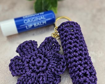 Lavish Handmade Purple keyring lip balm lipstick holder