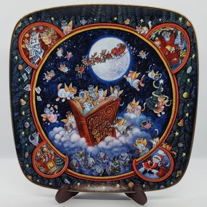 A Visit From Santa Claus, Franklin Mint Heirloom Porcelain Plate