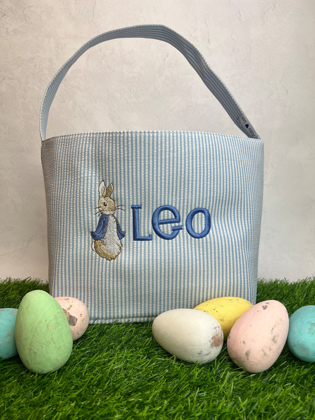 Personalized Easter Basket, Boys Easter Basket, Monogram Easter Basket, Gingham, Girls Easter