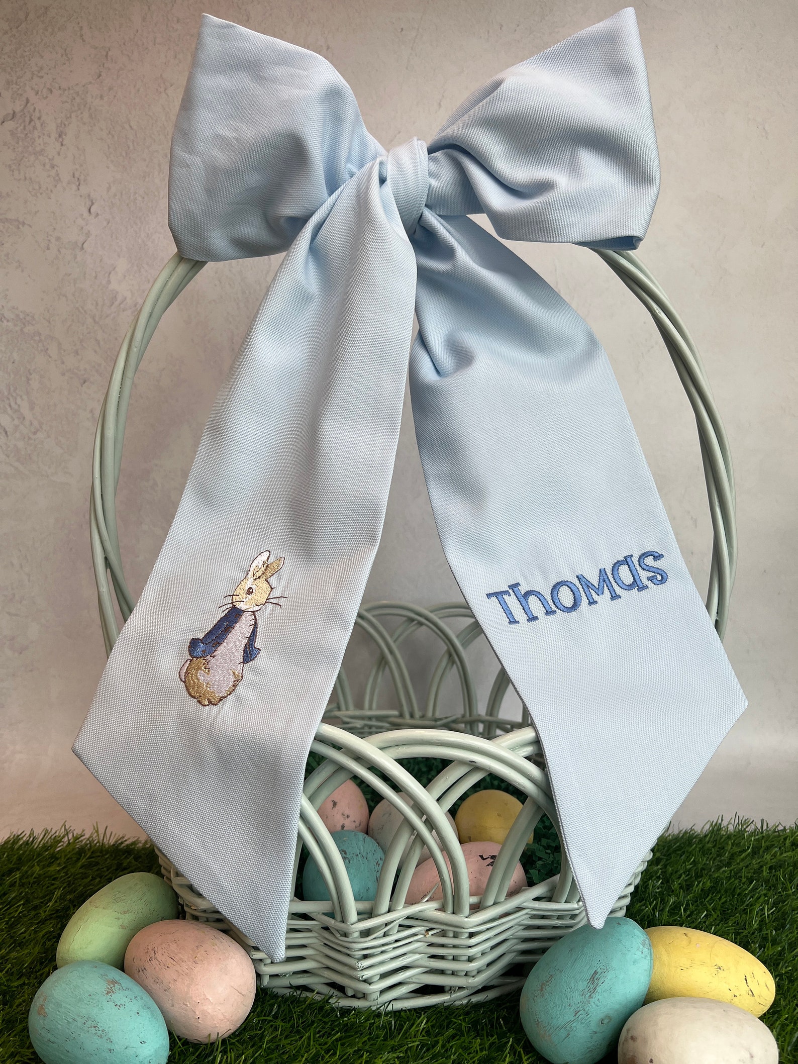 Easter Basket Bow Bunny W/vest Easter Basket BOW 70 Etsy