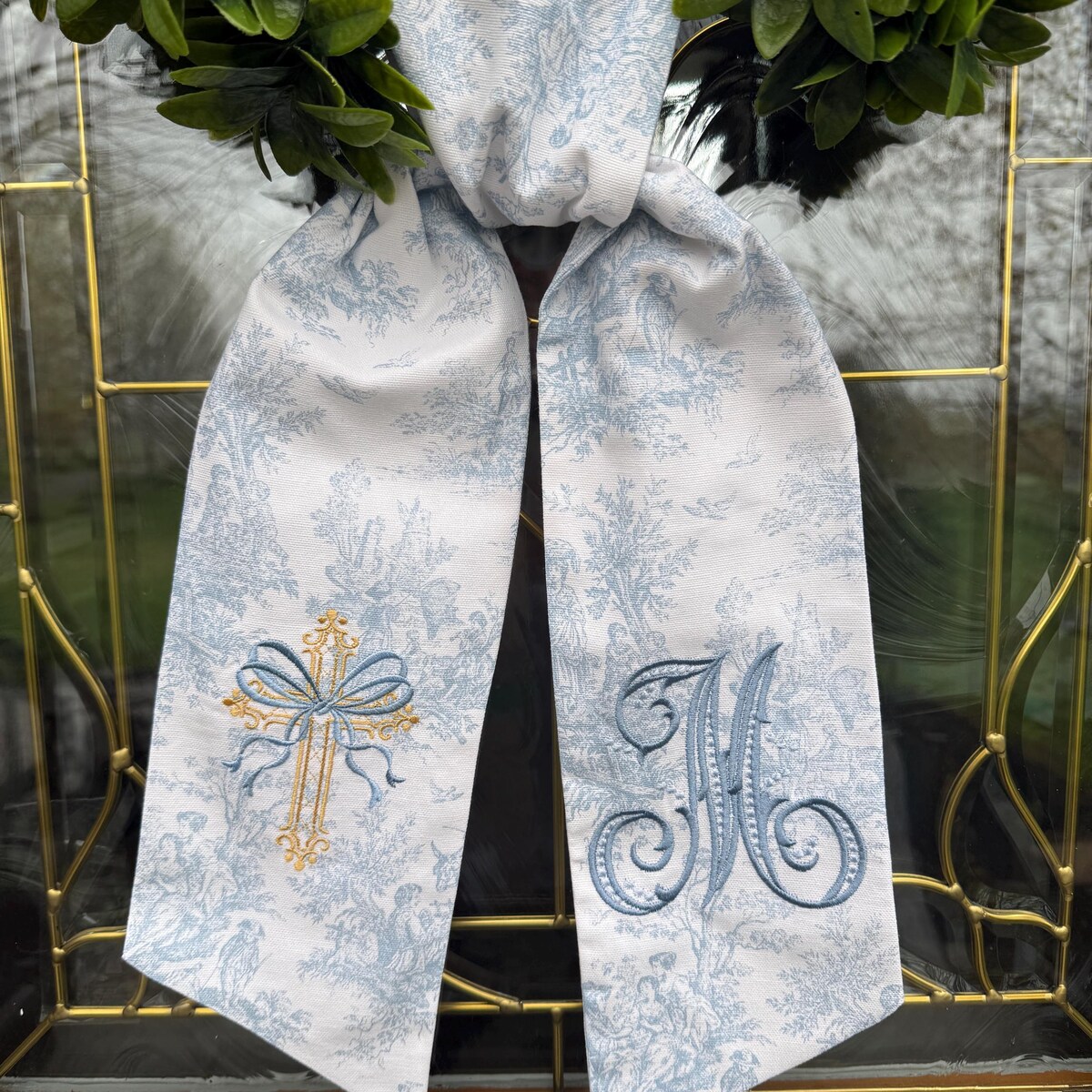 Easter Cross Wreath Sash