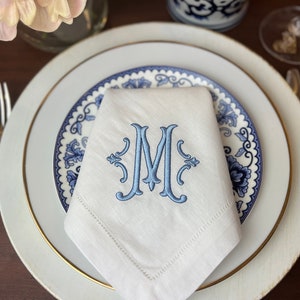 Monogram Embroidered Dinner Napkin