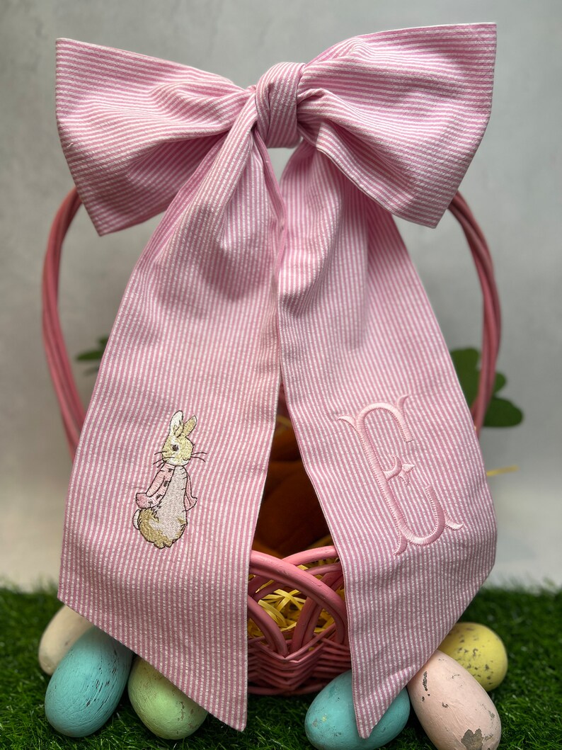 Easter Basket Bow Bunny W/vest Easter Basket BOW 70 Etsy