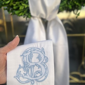 Vintage Monogram Wreath Sash, Custom Wedding Door Decor