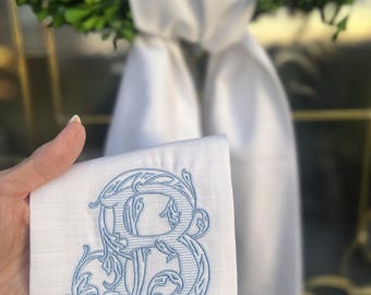 Monogram Wreath Sash, Custom Wedding Door Decor, Front Porch Decor, Housewarming Gift