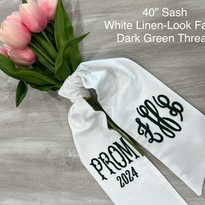 PROM Bouquet Sash with Name, Custom Prom Ribbon, Prom Bouquet Sash, School Spirit Bow 40"SashPROM +TplMono
