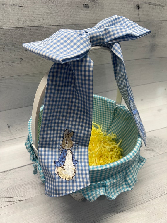 Single Monogram Easter Basket BOW Custom Easter Basket Bow Etsy
