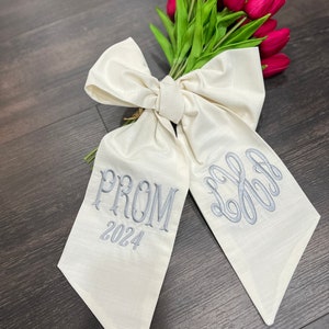 PROM Bouquet Sash with Name, Custom Prom Ribbon, Prom Bouquet Sash, School Spirit Bow image 8